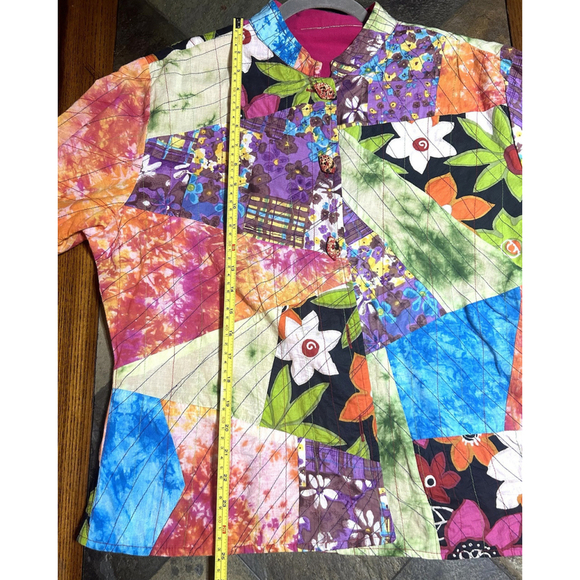 Vintage‎ Life Style Quilted Boho Artsy Patchwork Jacket Size M - Picture 7 of 7